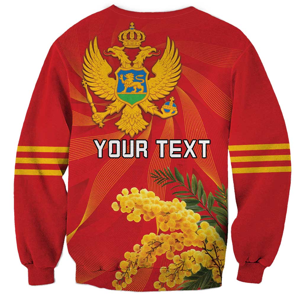 Personalized Montenegro Independence Day Sweatshirt Coat Of Arms With Mimoza