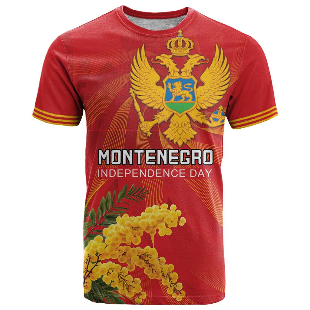 Personalized Montenegro Independence Day T Shirt Coat Of Arms With Mimoza