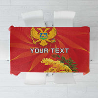 Personalized Montenegro Independence Day Tablecloth Coat Of Arms With Mimoza