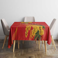 Personalized Montenegro Independence Day Tablecloth Coat Of Arms With Mimoza