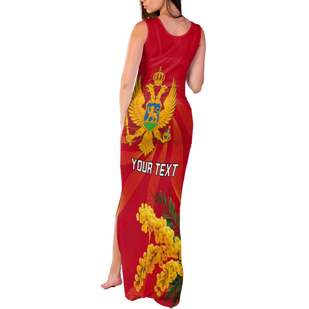 Personalized Montenegro Independence Day Tank Maxi Dress Coat Of Arms With Mimoza
