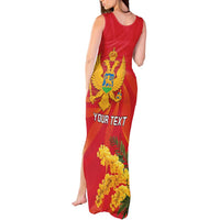 Personalized Montenegro Independence Day Tank Maxi Dress Coat Of Arms With Mimoza