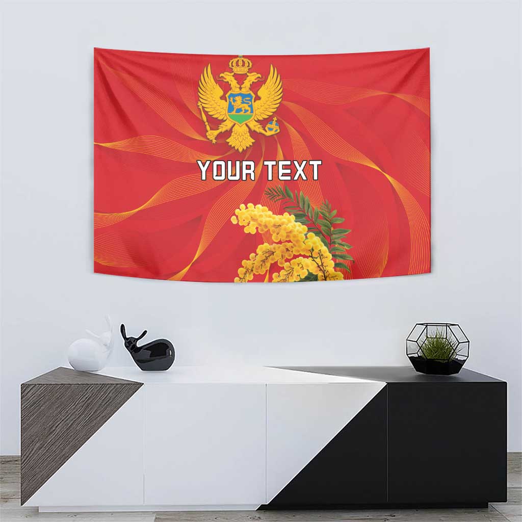 Personalized Montenegro Independence Day Tapestry Coat Of Arms With Mimoza