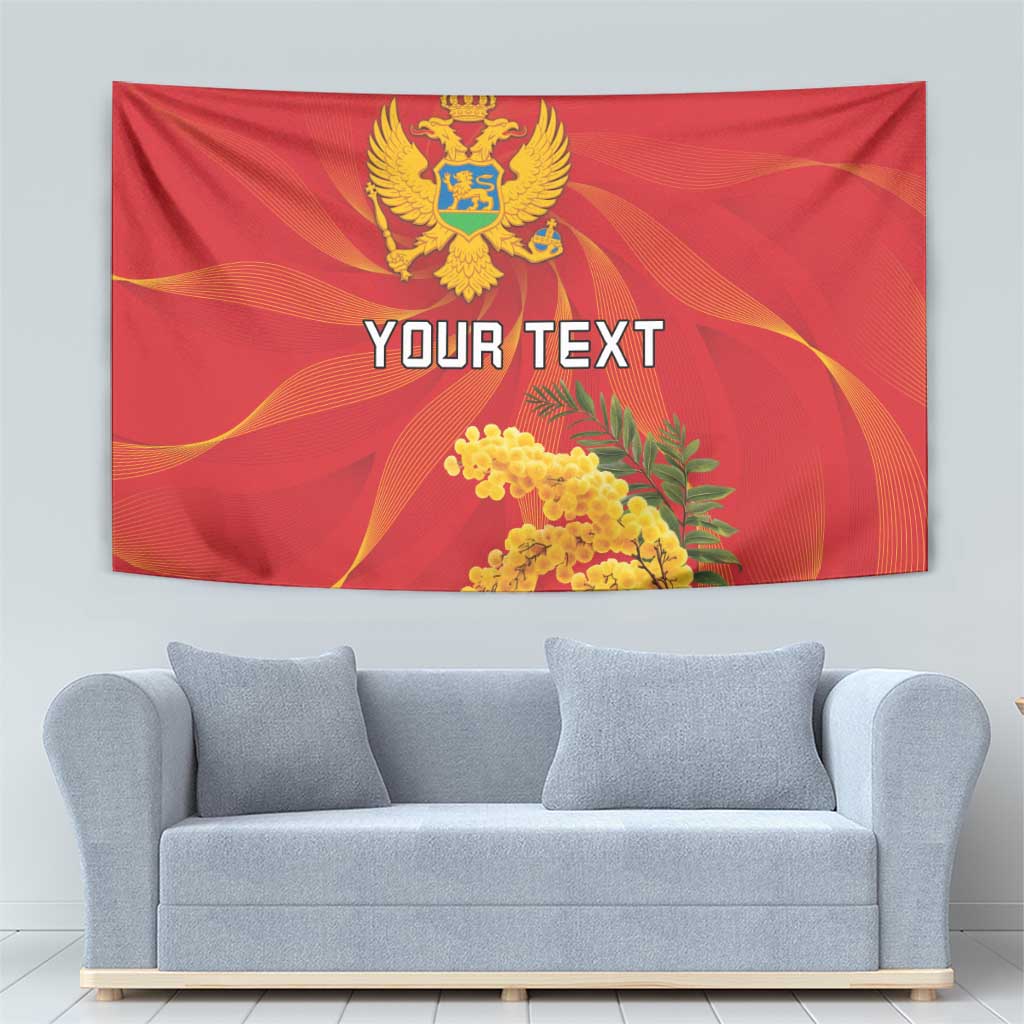 Personalized Montenegro Independence Day Tapestry Coat Of Arms With Mimoza