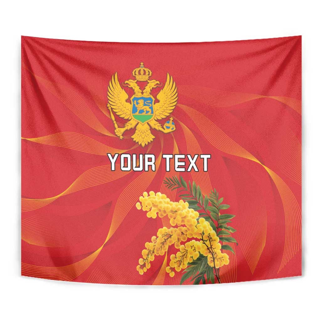Personalized Montenegro Independence Day Tapestry Coat Of Arms With Mimoza