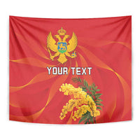 Personalized Montenegro Independence Day Tapestry Coat Of Arms With Mimoza