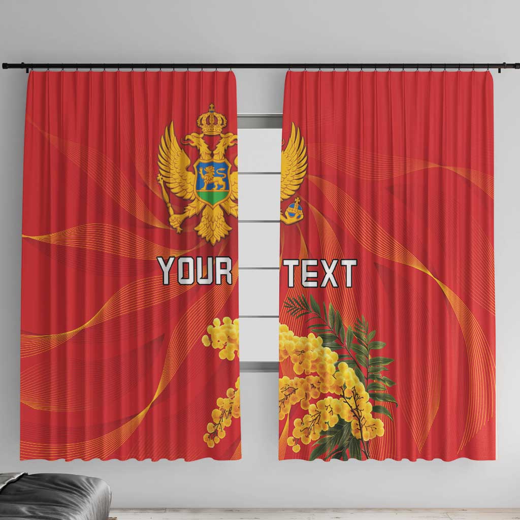 Personalized Montenegro Independence Day Window Curtain Coat Of Arms With Mimoza