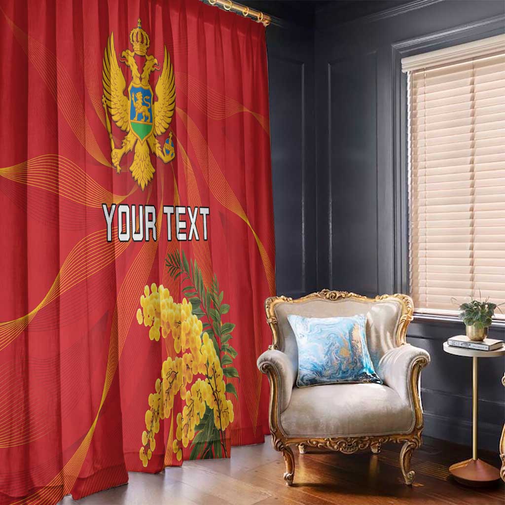 Personalized Montenegro Independence Day Window Curtain Coat Of Arms With Mimoza