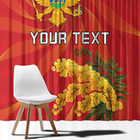 Personalized Montenegro Independence Day Window Curtain Coat Of Arms With Mimoza