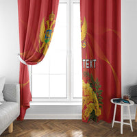 Personalized Montenegro Independence Day Window Curtain Coat Of Arms With Mimoza