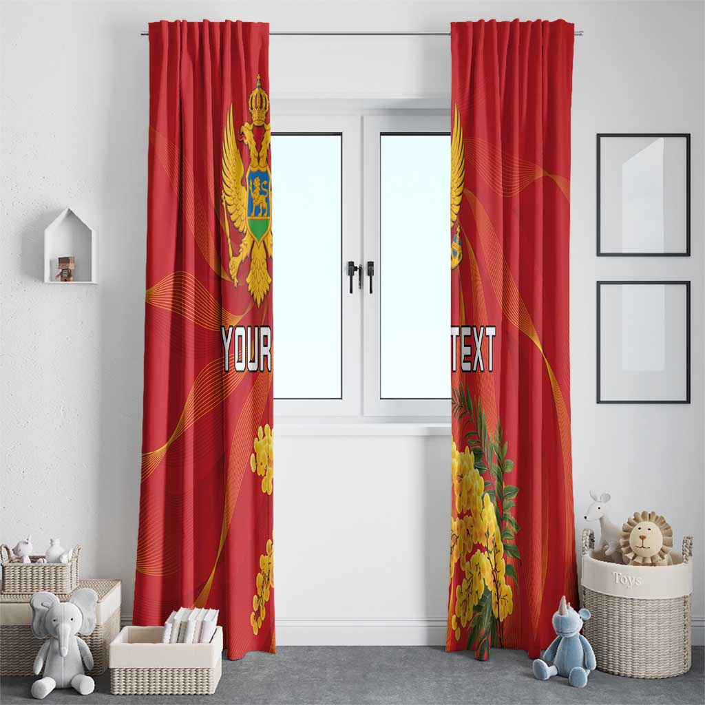 Personalized Montenegro Independence Day Window Curtain Coat Of Arms With Mimoza