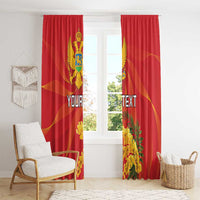 Personalized Montenegro Independence Day Window Curtain Coat Of Arms With Mimoza