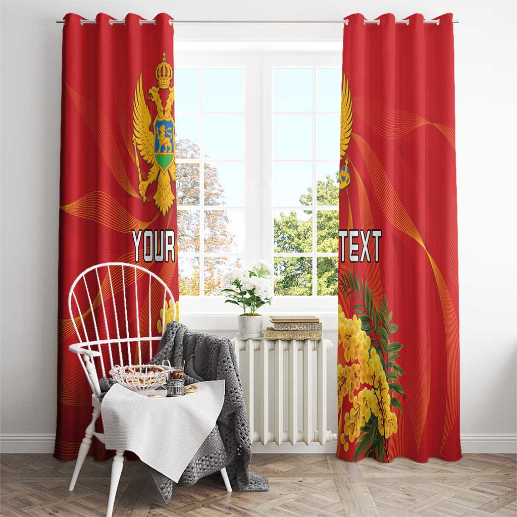 Personalized Montenegro Independence Day Window Curtain Coat Of Arms With Mimoza