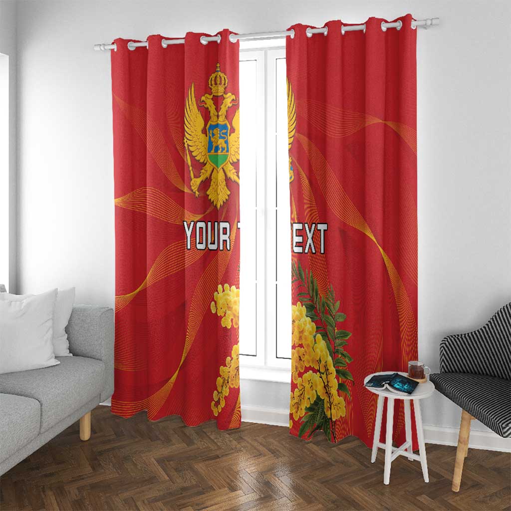 Personalized Montenegro Independence Day Window Curtain Coat Of Arms With Mimoza