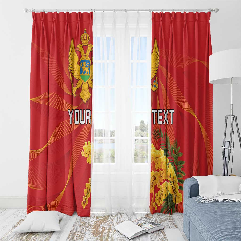 Personalized Montenegro Independence Day Window Curtain Coat Of Arms With Mimoza