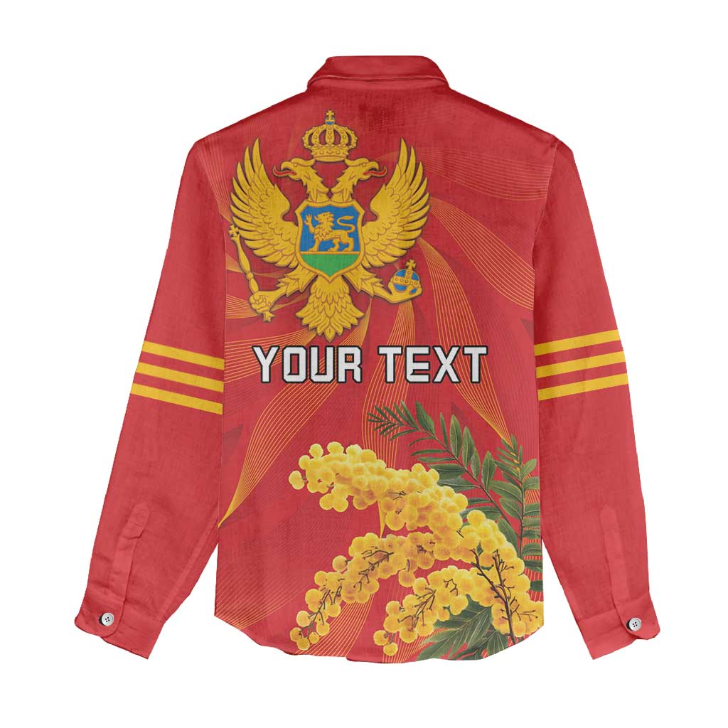Personalized Montenegro Independence Day Women Casual Shirt Coat Of Arms With Mimoza