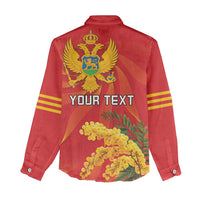 Personalized Montenegro Independence Day Women Casual Shirt Coat Of Arms With Mimoza