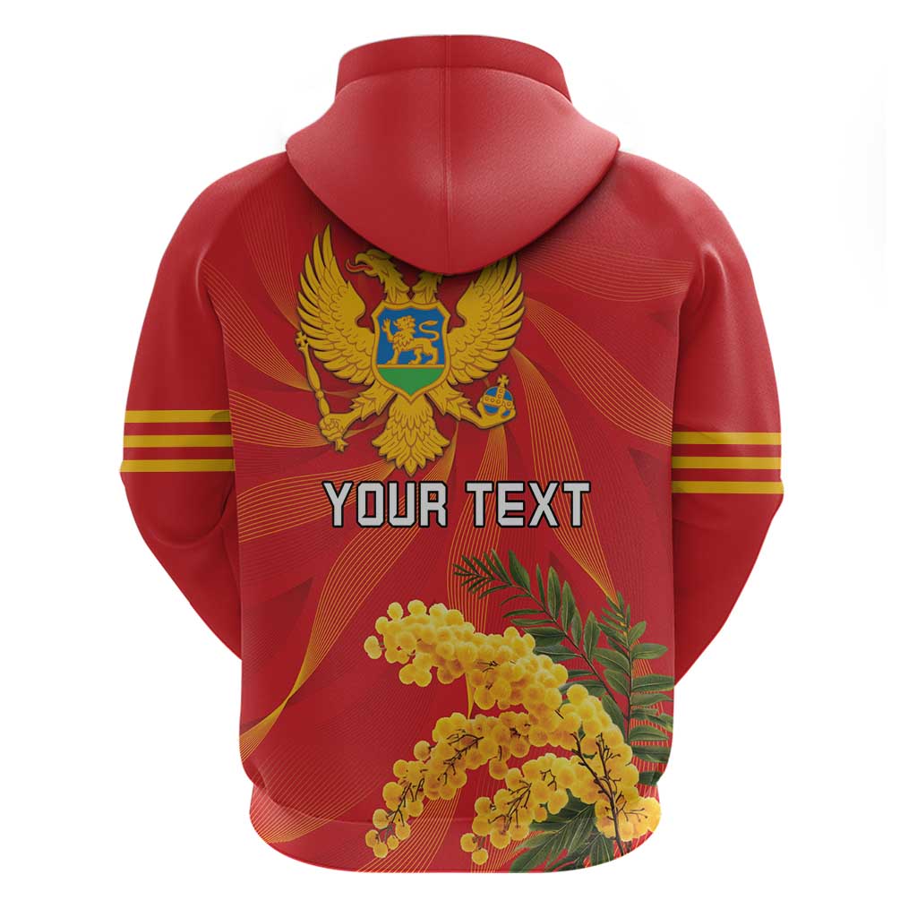 Personalized Montenegro Independence Day Zip Hoodie Coat Of Arms With Mimoza