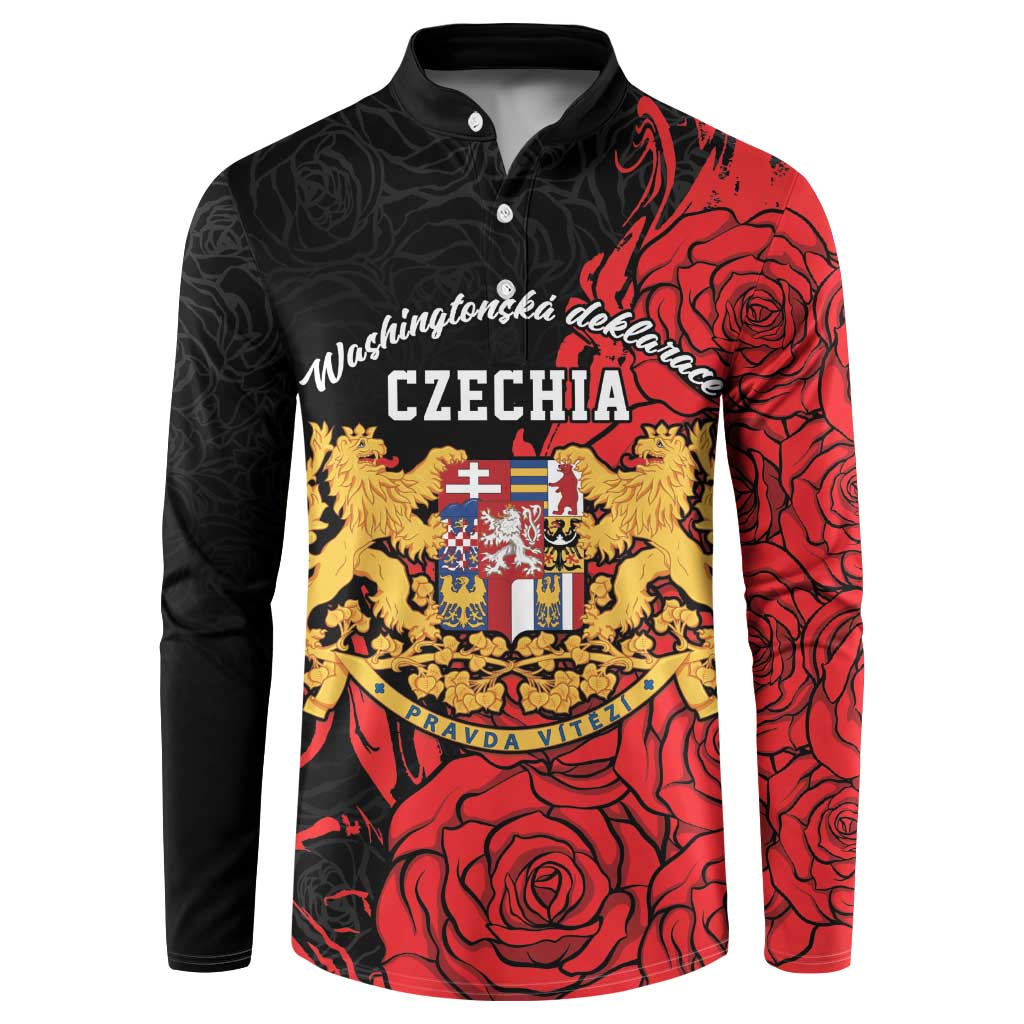 Personalized Czech Republic Independence Day Button Sweatshirt Washingtonska deklarace