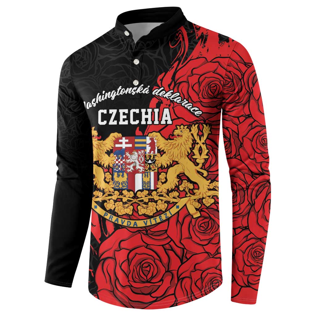 Personalized Czech Republic Independence Day Button Sweatshirt Washingtonska deklarace