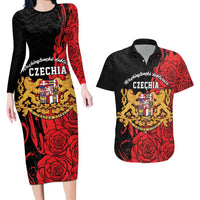 Personalized Czech Republic Independence Day Couples Matching Long Sleeve Bodycon Dress and Hawaiian Shirt Washingtonska deklarace