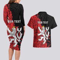 Personalized Czech Republic Independence Day Couples Matching Long Sleeve Bodycon Dress and Hawaiian Shirt Washingtonska deklarace