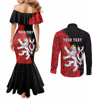 Personalized Czech Republic Independence Day Couples Matching Mermaid Dress and Long Sleeve Button Shirt Washingtonska deklarace