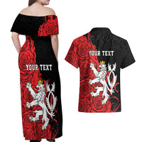 Personalized Czech Republic Independence Day Couples Matching Off Shoulder Maxi Dress and Hawaiian Shirt Washingtonska deklarace