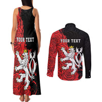 Personalized Czech Republic Independence Day Couples Matching Tank Maxi Dress and Long Sleeve Button Shirt Washingtonska deklarace