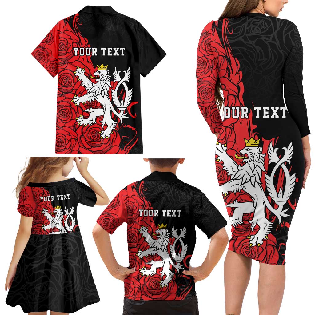Personalized Czech Republic Independence Day Family Matching Long Sleeve Bodycon Dress and Hawaiian Shirt Washingtonska deklarace