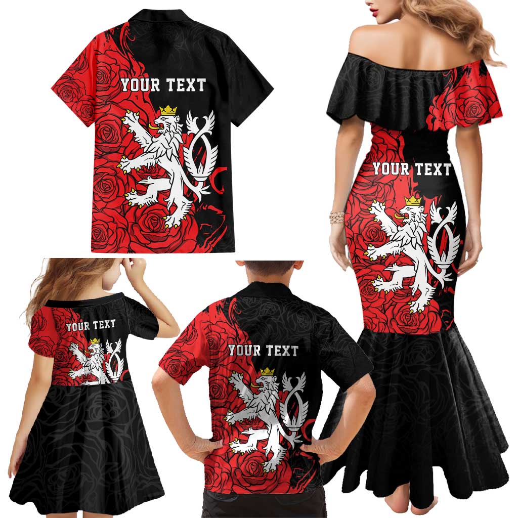 Personalized Czech Republic Independence Day Family Matching Mermaid Dress and Hawaiian Shirt Washingtonska deklarace