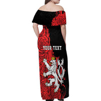 Personalized Czech Republic Independence Day Family Matching Off Shoulder Maxi Dress and Hawaiian Shirt Washingtonska deklarace