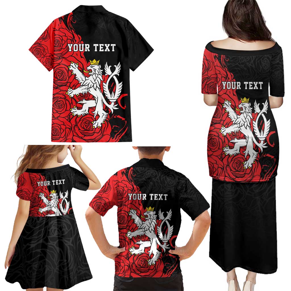 Personalized Czech Republic Independence Day Family Matching Puletasi and Hawaiian Shirt Washingtonska deklarace