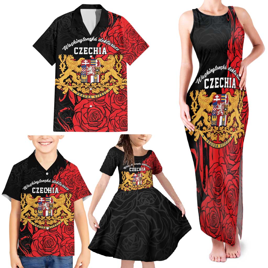 Personalized Czech Republic Independence Day Family Matching Tank Maxi Dress and Hawaiian Shirt Washingtonska deklarace
