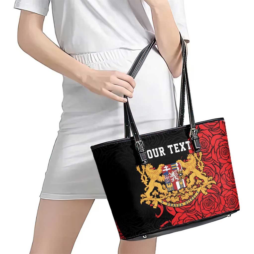 Personalized Czech Republic Independence Day Leather Tote Bag Washingtonska deklarace
