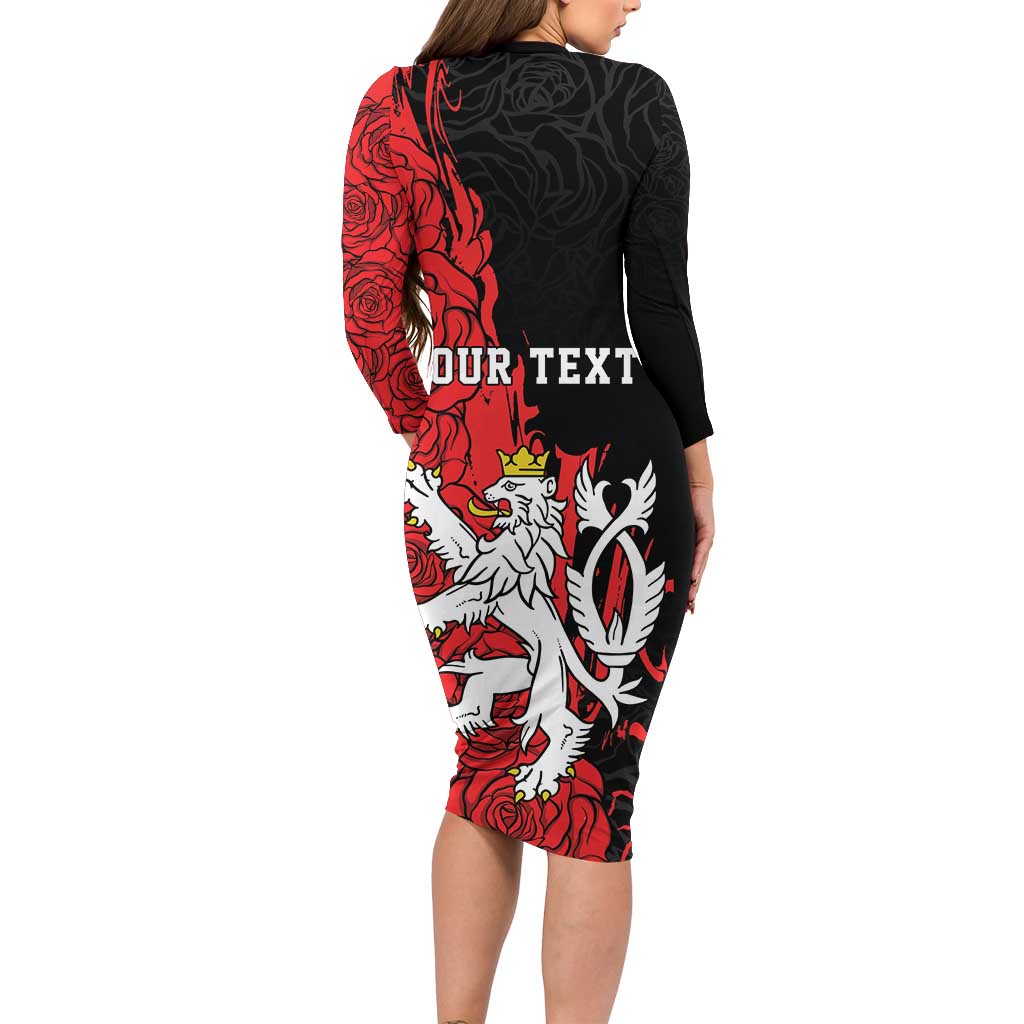 Personalized Czech Republic Independence Day Long Sleeve Bodycon Dress Washingtonska deklarace