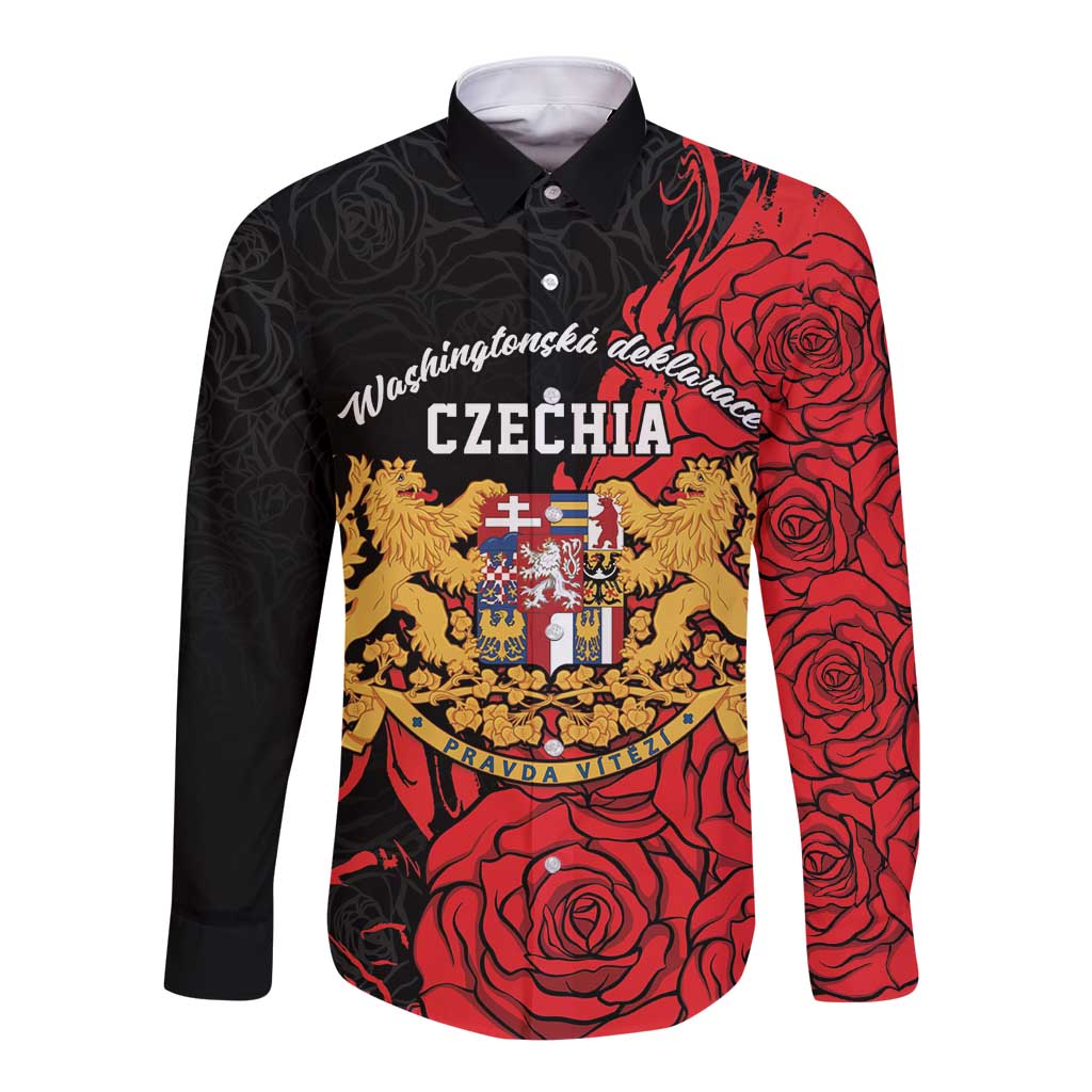Personalized Czech Republic Independence Day Long Sleeve Button Shirt Washingtonska deklarace