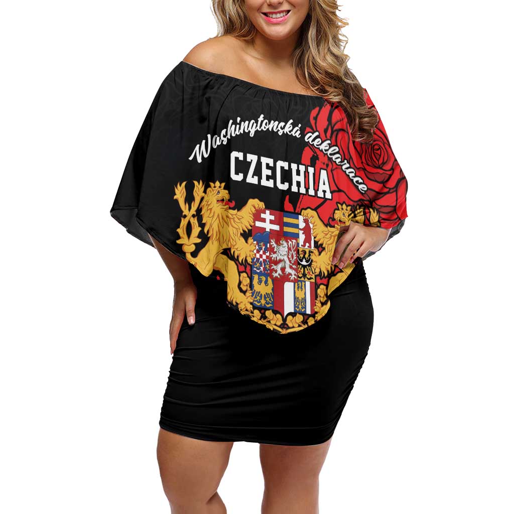 Personalized Czech Republic Independence Day Off Shoulder Short Dress Washingtonska deklarace
