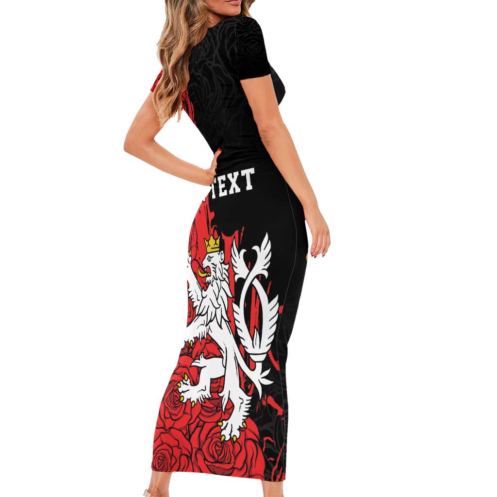 Personalized Czech Republic Independence Day Short Sleeve Bodycon Dress Washingtonska deklarace