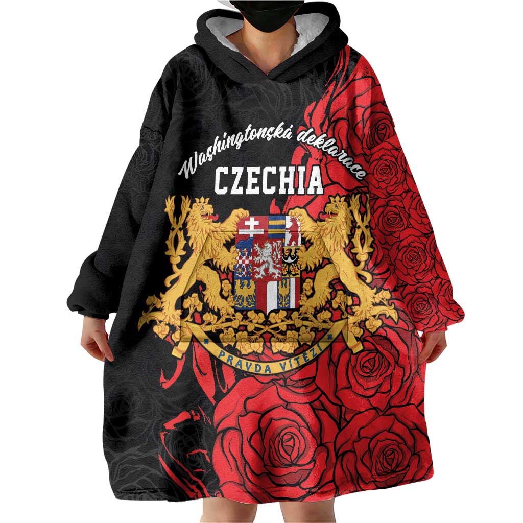 Personalized Czech Republic Independence Day Wearable Blanket Hoodie Washingtonska deklarace