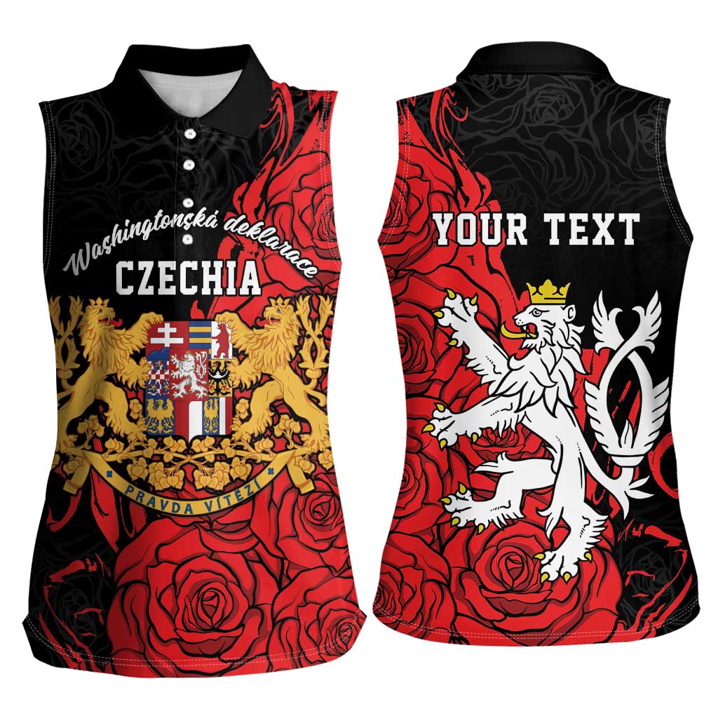 Personalized Czech Republic Independence Day Women Sleeveless Polo Shirt Washingtonska deklarace