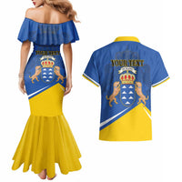 Personalized Dia de Canarias Couples Matching Mermaid Dress and Hawaiian Shirt Las Islas Afortunadas