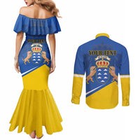 Personalized Dia de Canarias Couples Matching Mermaid Dress and Long Sleeve Button Shirt Las Islas Afortunadas