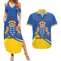 Personalized Dia de Canarias Couples Matching Summer Maxi Dress and Hawaiian Shirt Las Islas Afortunadas