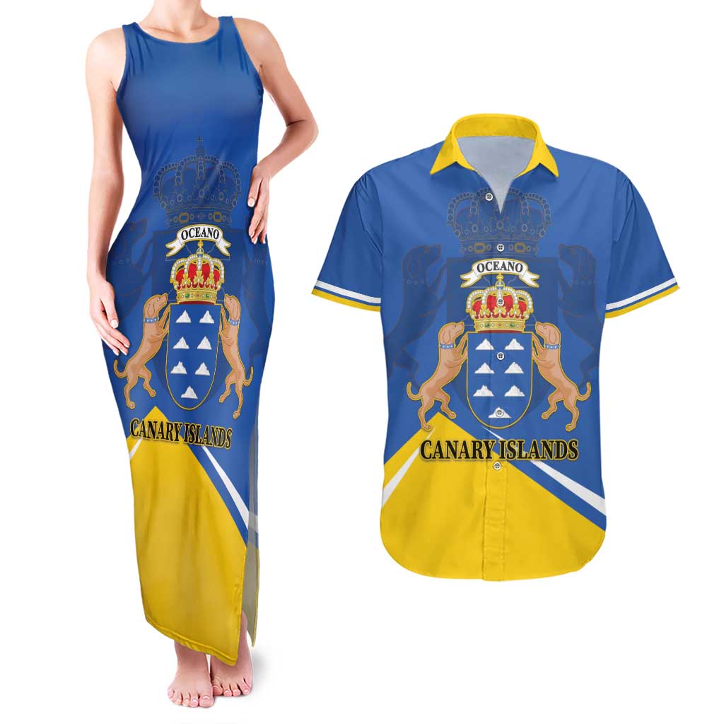 Personalized Dia de Canarias Couples Matching Tank Maxi Dress and Hawaiian Shirt Las Islas Afortunadas