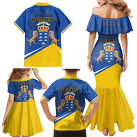 Personalized Dia de Canarias Family Matching Mermaid Dress and Hawaiian Shirt Las Islas Afortunadas