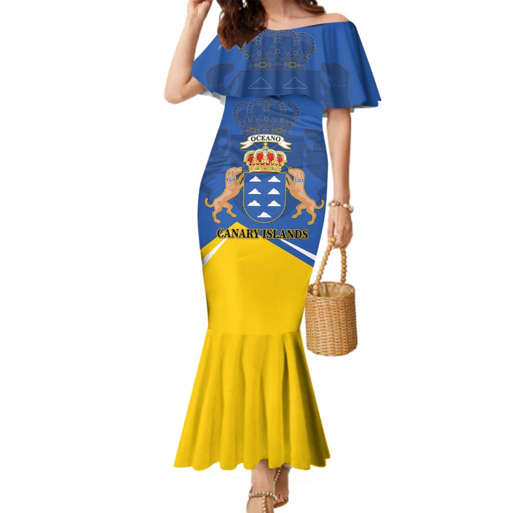 Personalized Dia de Canarias Family Matching Mermaid Dress and Hawaiian Shirt Las Islas Afortunadas