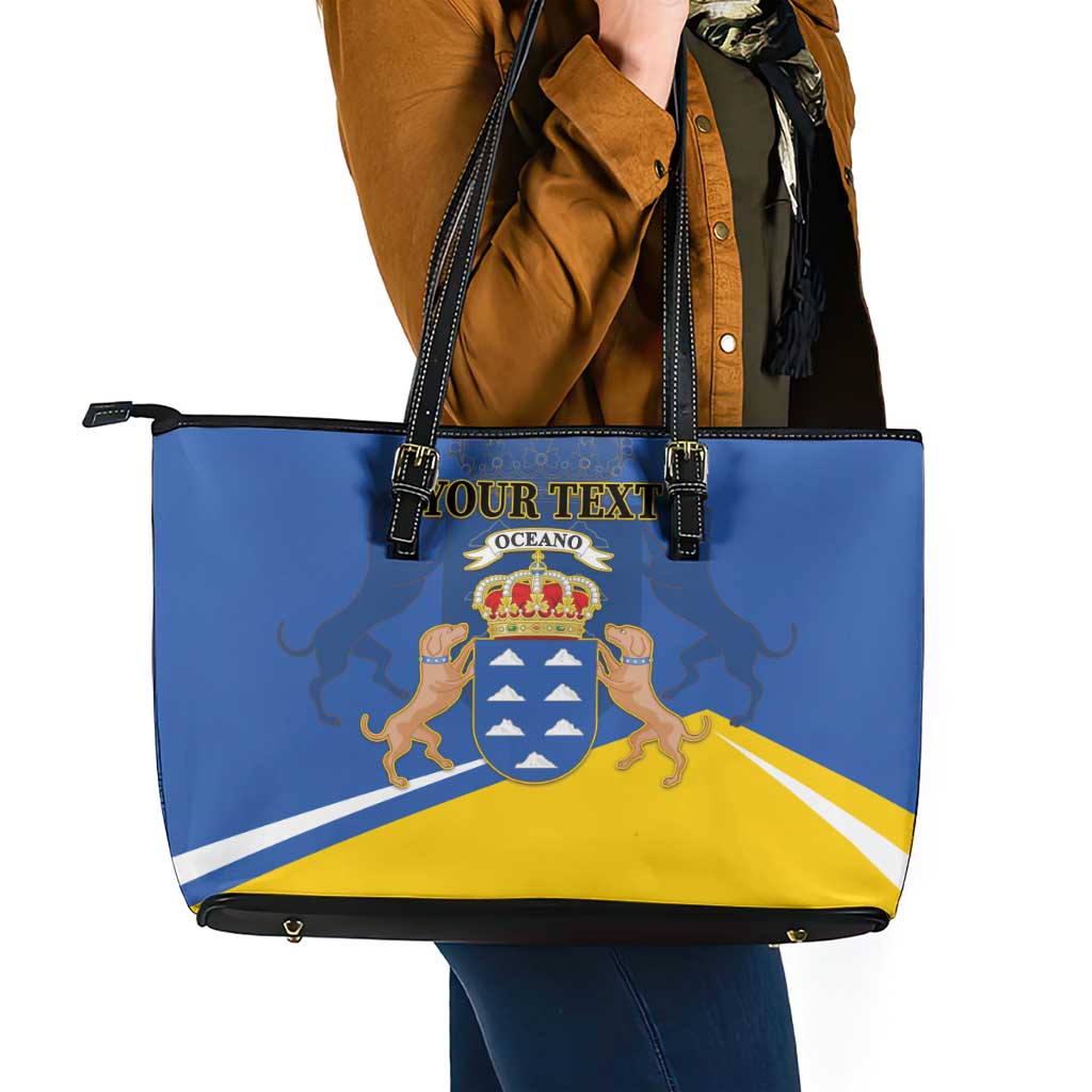 Personalized Dia de Canarias Leather Tote Bag Las Islas Afortunadas