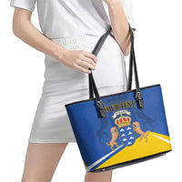 Personalized Dia de Canarias Leather Tote Bag Las Islas Afortunadas