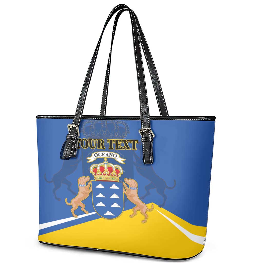 Personalized Dia de Canarias Leather Tote Bag Las Islas Afortunadas
